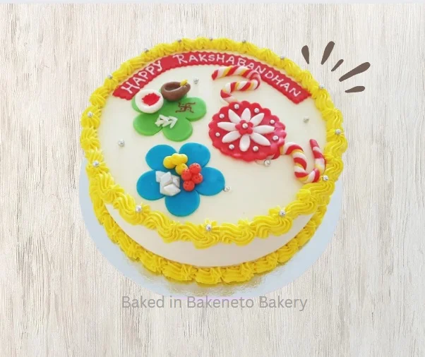 Customized cake design for Raksha Bandhan.