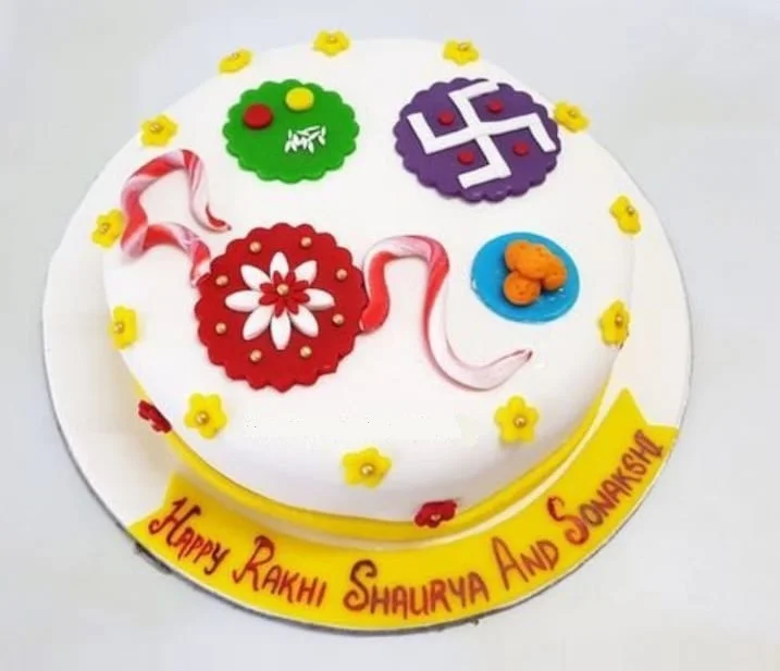 Customized cake design for Raksha Bandhan.
