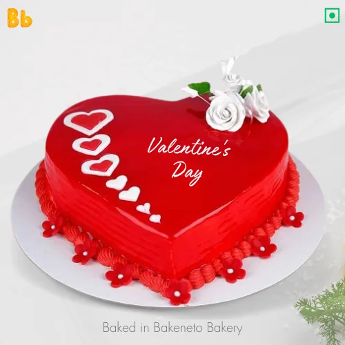 Red Heart Shape Cake, a perfect cake to send as a gift to you husband, boyfriend on this valentines day.