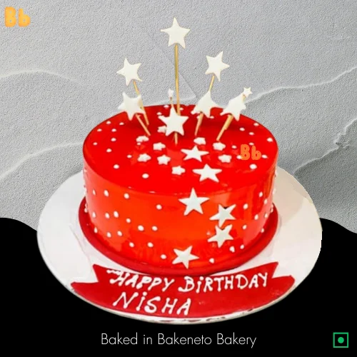 Red Star cake for valentines day. Order cake online by bakeneto.com