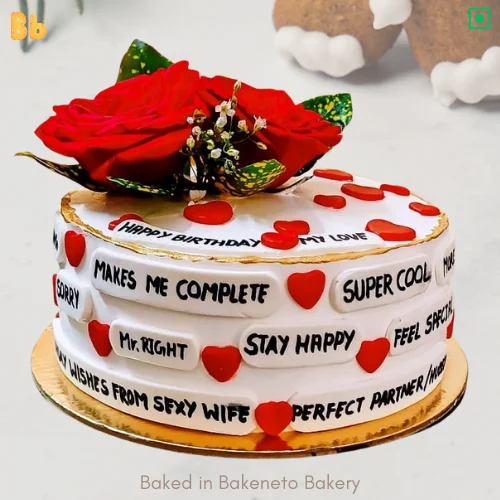 Order this best valentines day cake, Message Of Love Cake online by bakeneto.com